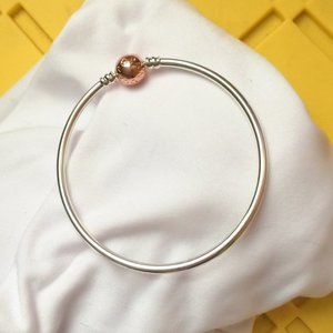 Pandora Rose Gold Ball Clasp Bangle. 17 cm beautiful just too small for my wrist